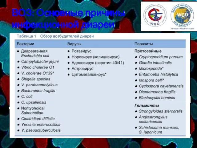 ВОЗ: Основные причины инфекционной диареи