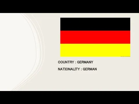 COUNTRY : GERMANY NATIONALITY : GERMAN