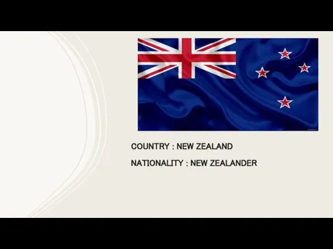 COUNTRY : NEW ZEALAND NATIONALITY : NEW ZEALANDER