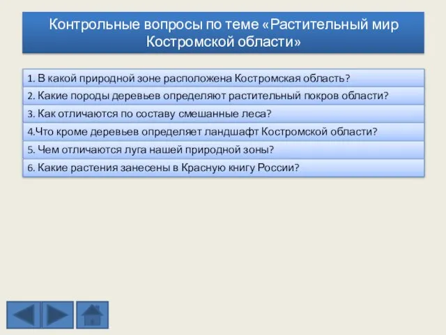 1. В какой природной зоне расположена Костромская область? Контрольные вопросы по теме