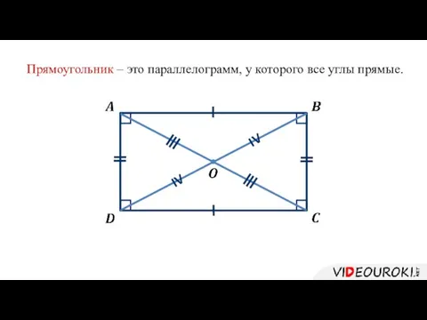 Прямоугольник – это параллелограмм, у которого все углы прямые. IV IV