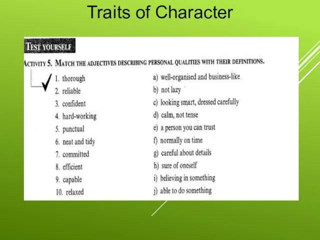 Traits of Character