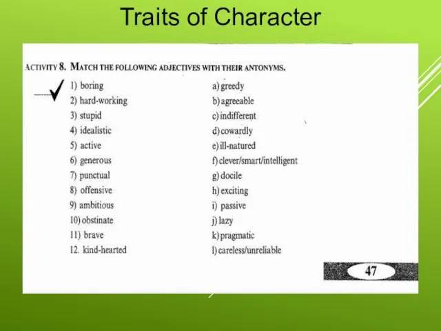 Traits of Character