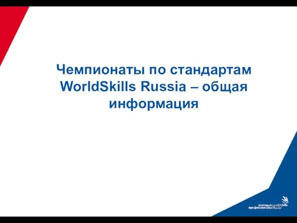 Чемпионаты по стандартам WorldSkills Russia – общая информация