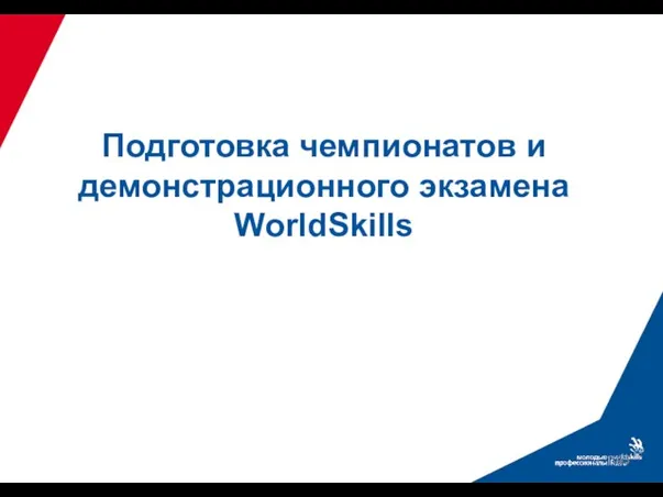 Подготовка чемпионатов и демонстрационного экзамена WorldSkills