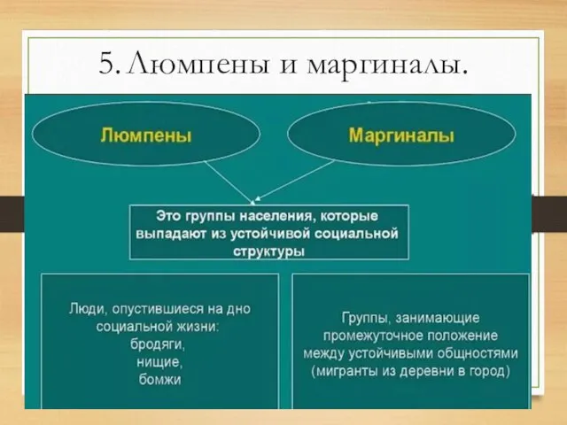 5. Люмпены и маргиналы.