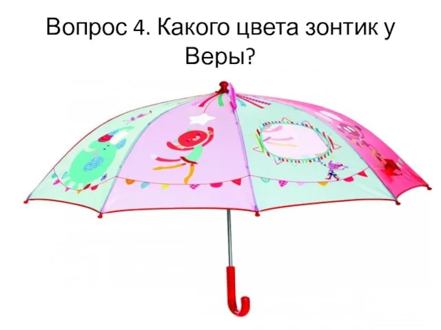 Вопрос 4. Какого цвета зонтик у Веры?