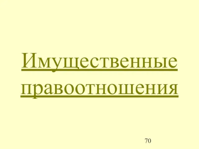 Имущественные правоотношения