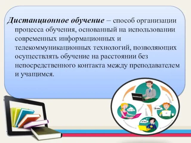 Дистанционное обучение – способ организации процесса обучения, основанный на использовании современных информационных