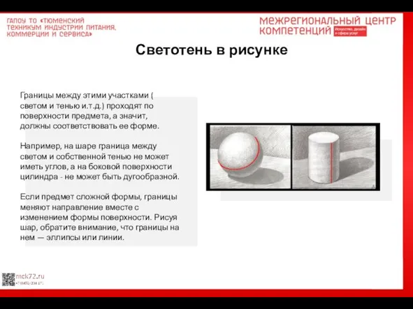 Светотень в рисунке Границы между этими участками ( светом и тенью и.т.д.)