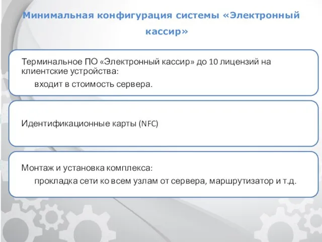 Минимальная конфигурация системы «Электронный кассир»