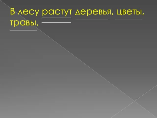 В лесу растут деревья, цветы, травы. _________________ ______________ ______________ _______________ _______________