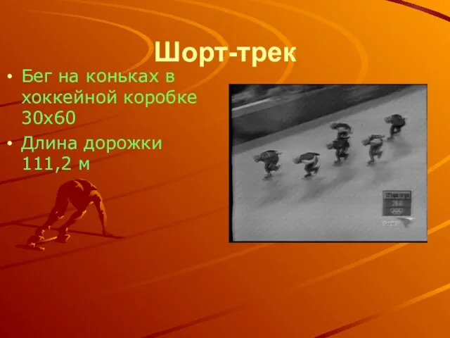 Шорт-трек Бег на коньках в хоккейной коробке 30x60 Длина дорожки 111,2 м