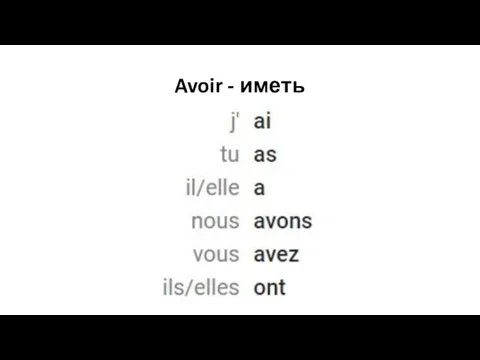 Avoir - иметь