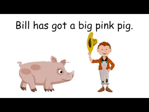 Bill has got a big pink pig.