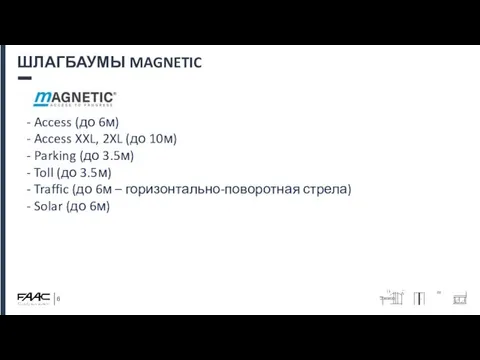 ШЛАГБАУМЫ MAGNETIC - Access (до 6м) - Access XXL, 2XL (до 10м)