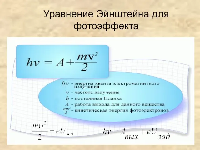 Уравнение Эйнштейна для фотоэффекта