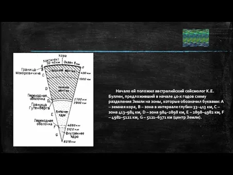 Начало ей положил австралийский сейсмолог К.Е. Буллен, предложивший в начале 40-х годов