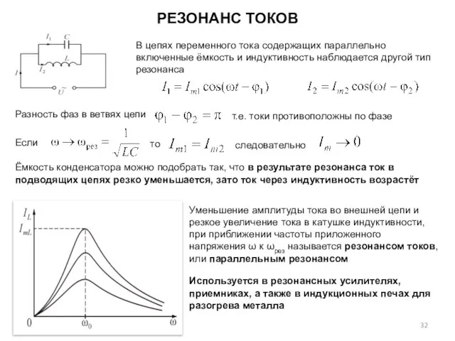 РЕЗОНАНС ТОКОВ В цепях переменного тока содержащих параллельно включенные ёмкость и индуктивность