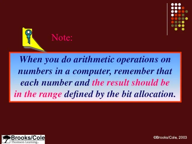 When you do arithmetic operations on numbers in a computer, remember that