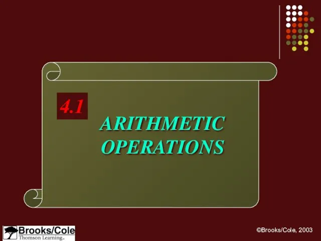 ARITHMETIC OPERATIONS 4.1