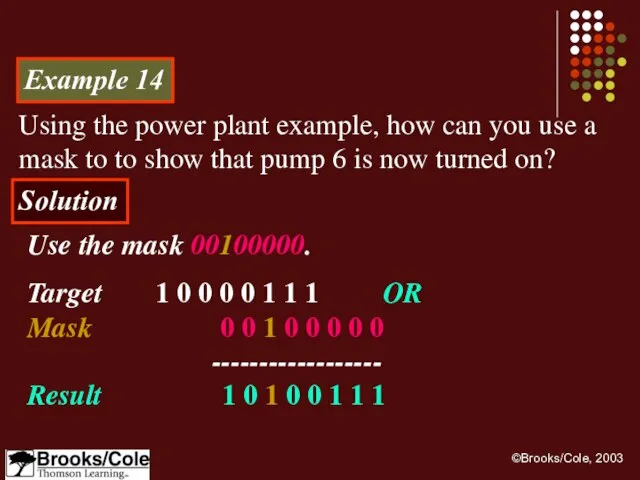 Example 14 Using the power plant example, how can you use a