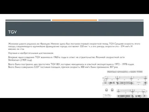 TGV Железная дорога родилась во Франции. Именно здесь был построен первый скоростной