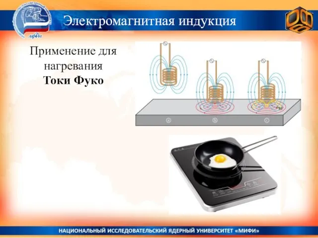 Применение для нагревания Токи Фуко Электромагнитная индукция