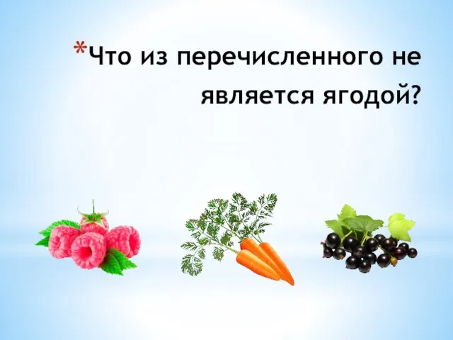 Что из перечисленного не является ягодой?