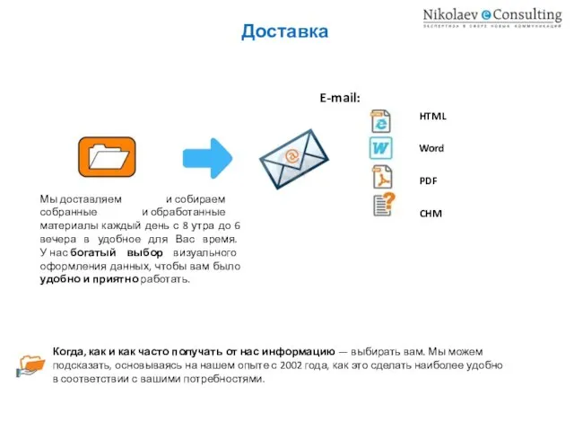 Доставка Когда, как и как часто получать от нас информацию — выбирать