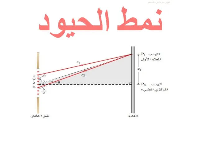 العنوان الحركة على خط مستقيم نمط الحيود