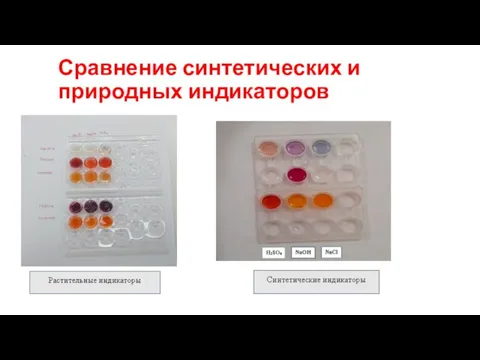 Сравнение синтетических и природных индикаторов