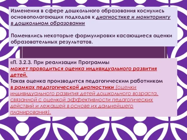 Изменения в сфере дошкольного образования коснулись основополагающих подходов к диагностике и мониторингу