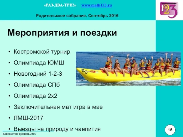 Мероприятия и поездки Костромской турнир Олимпиада ЮМШ Новогодний 1-2-3 Олимпиада СПб Олимпиада