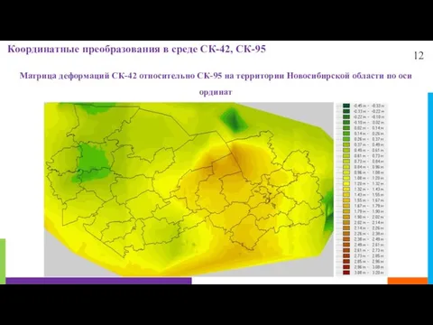 12 Координатные преобразования в среде СК-42, СК-95 Матрица деформаций СК-42 относительно СК-95