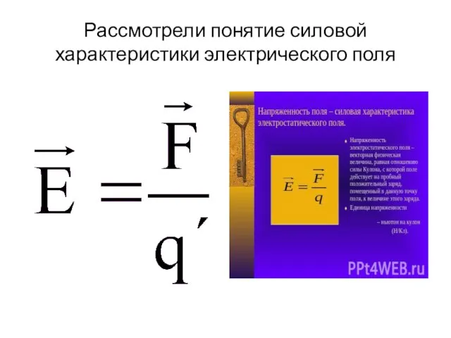 Рассмотрели понятие силовой характеристики электрического поля