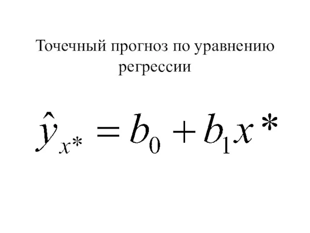 Точечный прогноз по уравнению регрессии