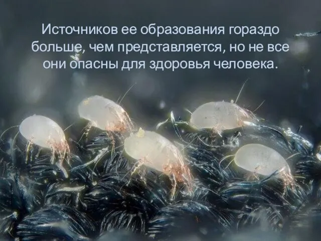 Источников ее образования гораздо больше, чем представляется, но не все они опасны для здоровья человека.