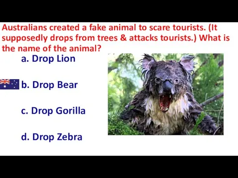 Australians created a fake animal to scare tourists. (It supposedly drops from