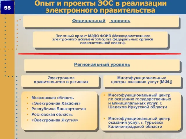 Опыт и проекты ЭОС в реализации электронного правительства