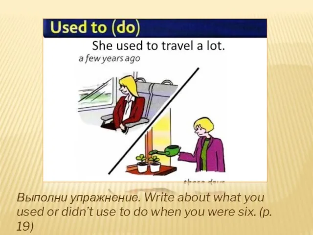 Выполни упражнение. Write about what you used or didn’t use to do