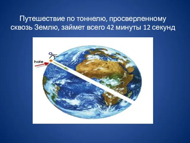 Путешествие по тоннелю, просверленному сквозь Землю, займет всего 42 минуты 12 секунд