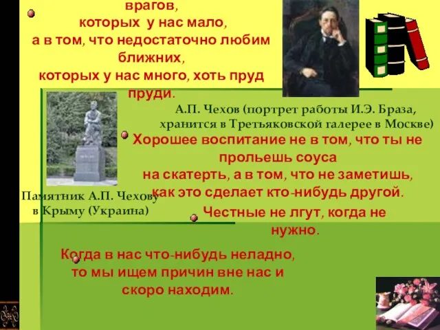 А.П. Чехов (портрет работы И.Э. Браза, хранится в Третьяковской галерее в Москве)