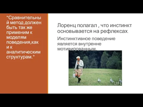 "Сравнительный метод должен быть так же применим к моделям поведения,как и к