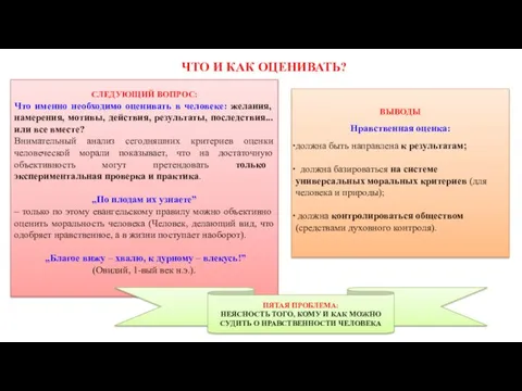 ЧТО И КАК ОЦЕНИВАТЬ? СЛЕДУЮЩИЙ ВОПРОС: Что именно необходимо оценивать в человеке: