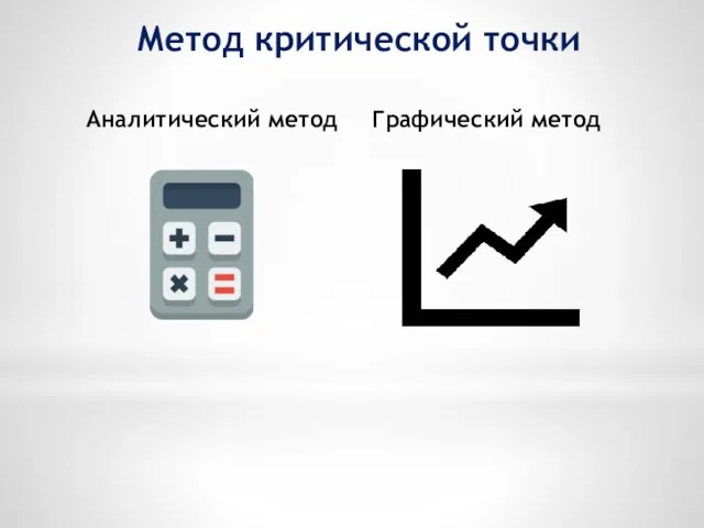 Аналитический метод Графический метод Метод критической точки