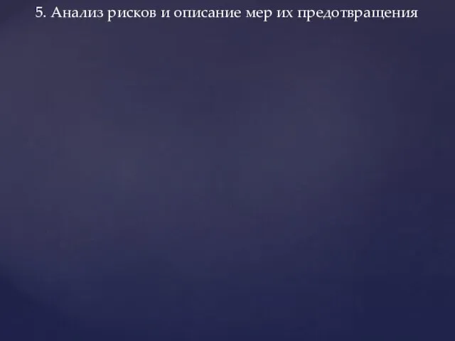 5. Анализ рисков и описание мер их предотвращения