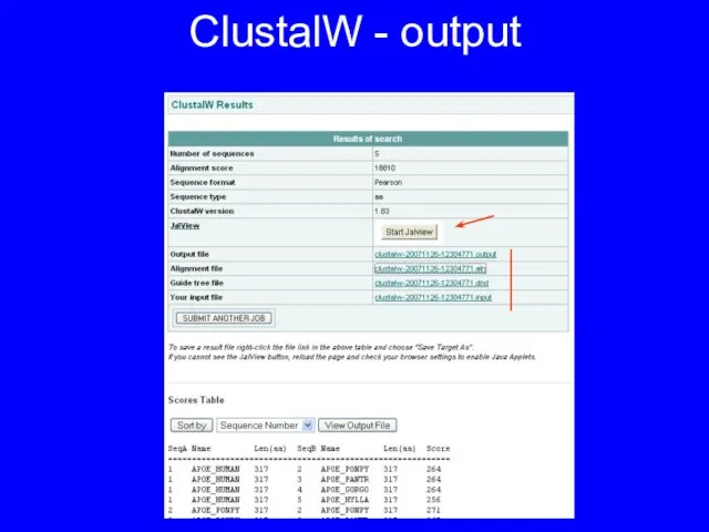 ClustalW - output