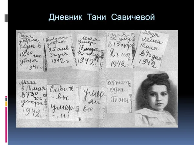 Дневник Тани Савичевой 8 сентября 1941 г. - 27 января 1944 г.