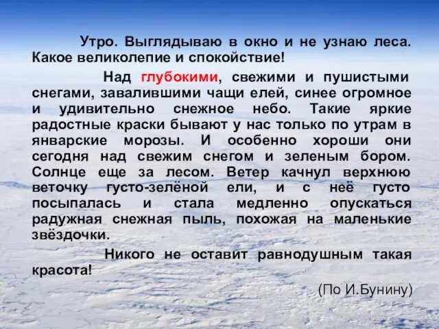 Утро. Выглядываю в окно и не узнаю леса. Какое великолепие и спокойствие!